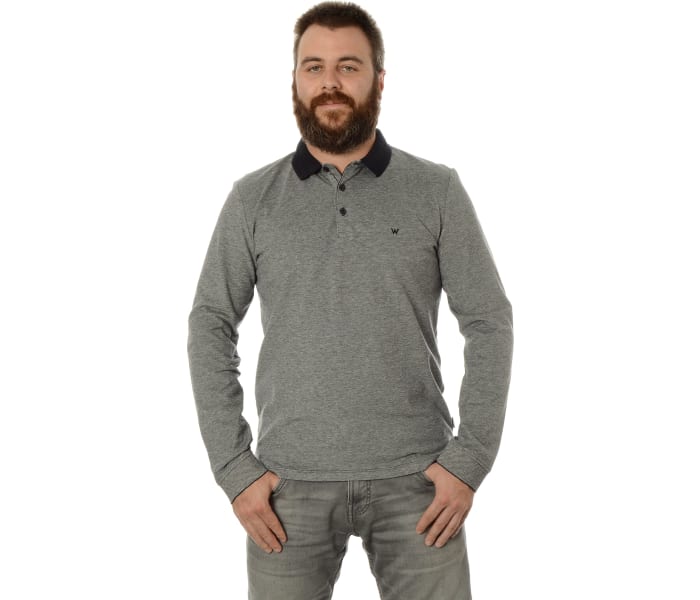 Polo triko Wrangler Refined pánské tmavě šedé