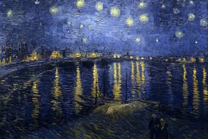 Starry Night Over the Rhône sejarah kanvas