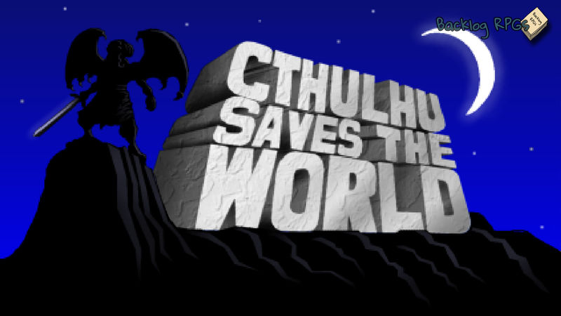 Banner of the post, showing artwork of Cthulhu and the game's title, Cthulhu Saves the World.