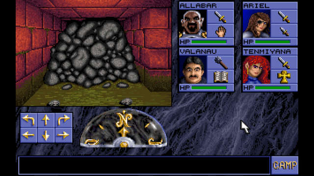 Shows the first screen of the game (a pile of rocks) with wrong proportions and aspect ratio.