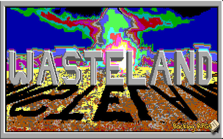 Wasteland logo, with a nuclear explosion behind it.