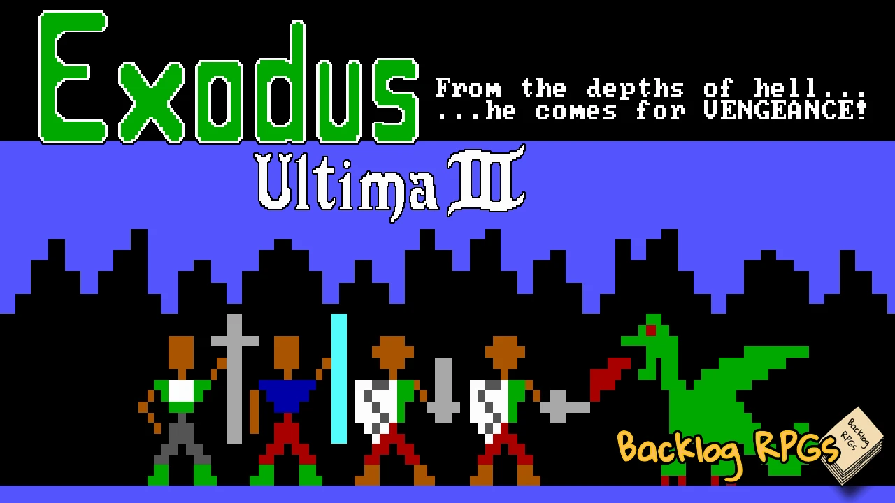 Banner art for Ultima III: Exodus.