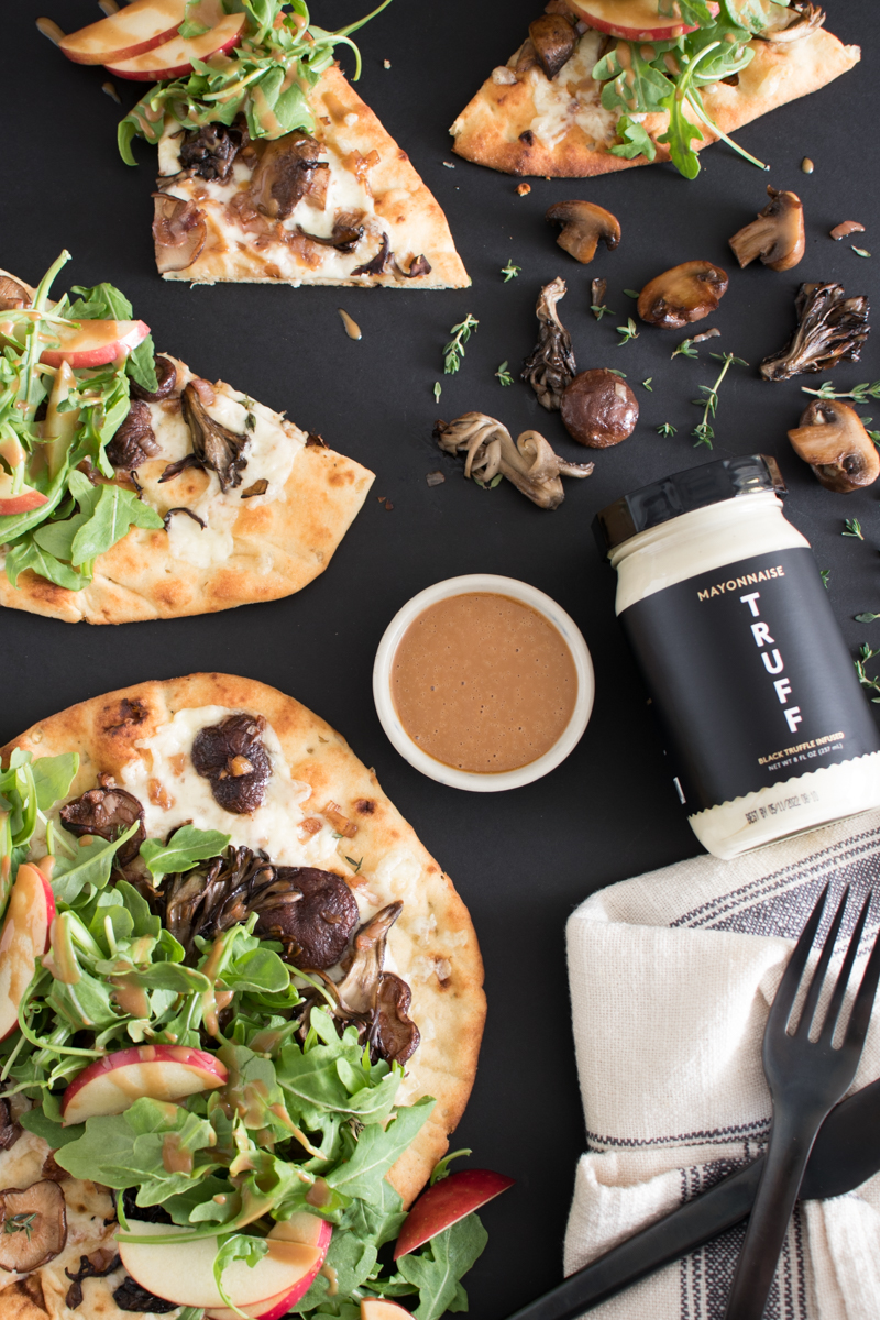 Mushroom & Fontina Flatbread Salad | TRUFF Mayonnaise Recipe