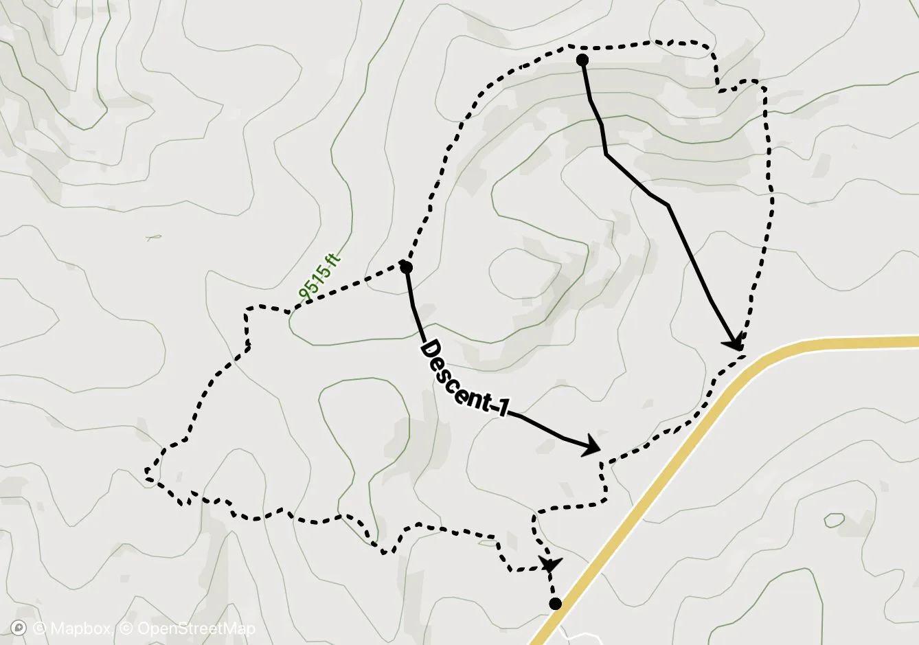 1A West Summit Loop map