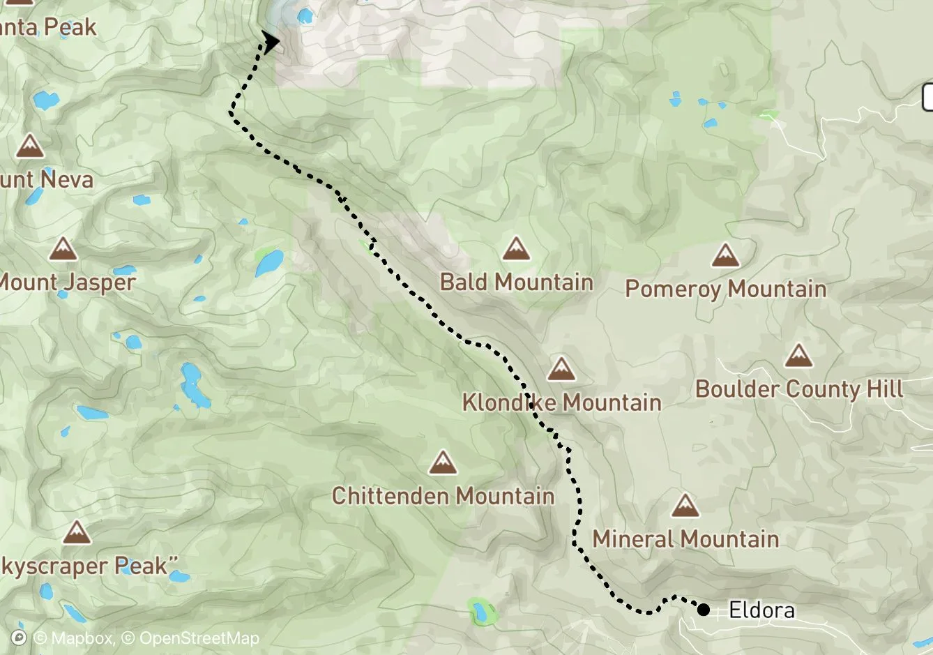 South Arapaho Peak map