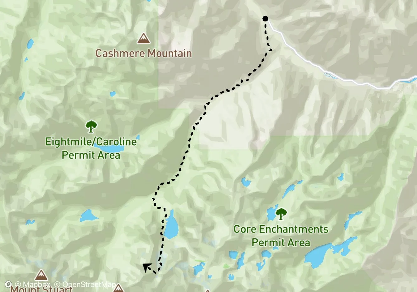 Colchuck Peak map