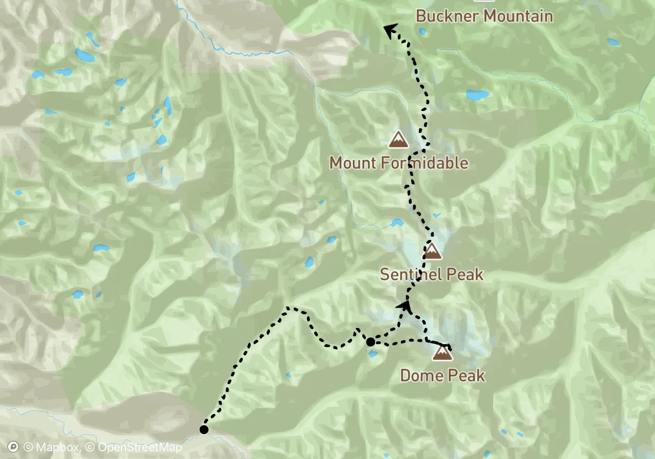 Ptarmigan Traverse map