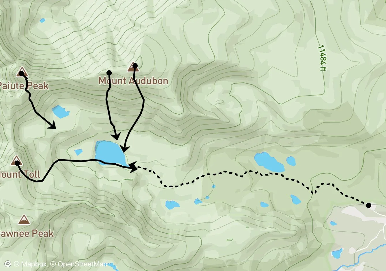 Mitchell Lake Trail map