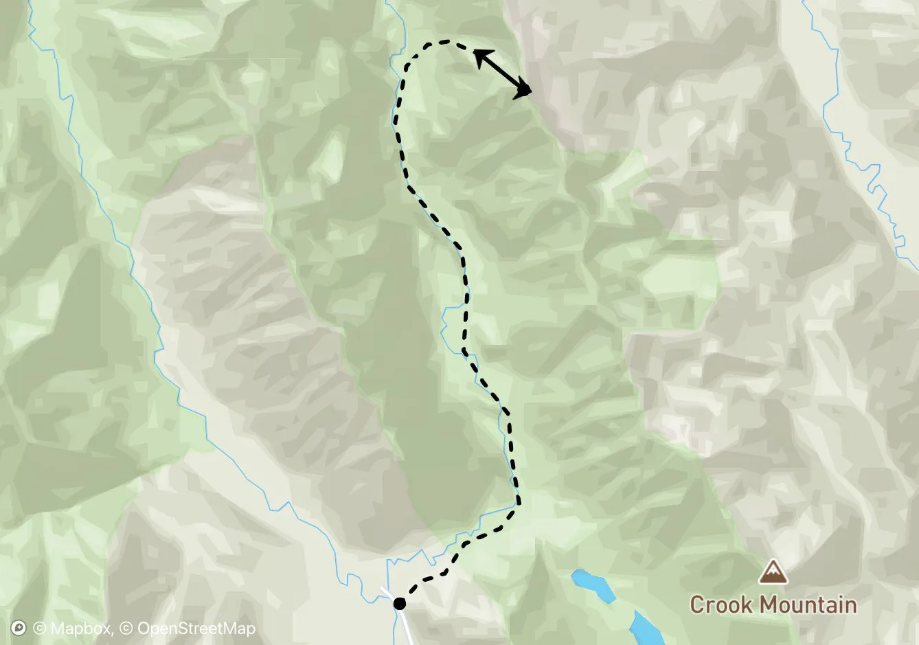 Bandit Peak: Black Hole Couloir map
