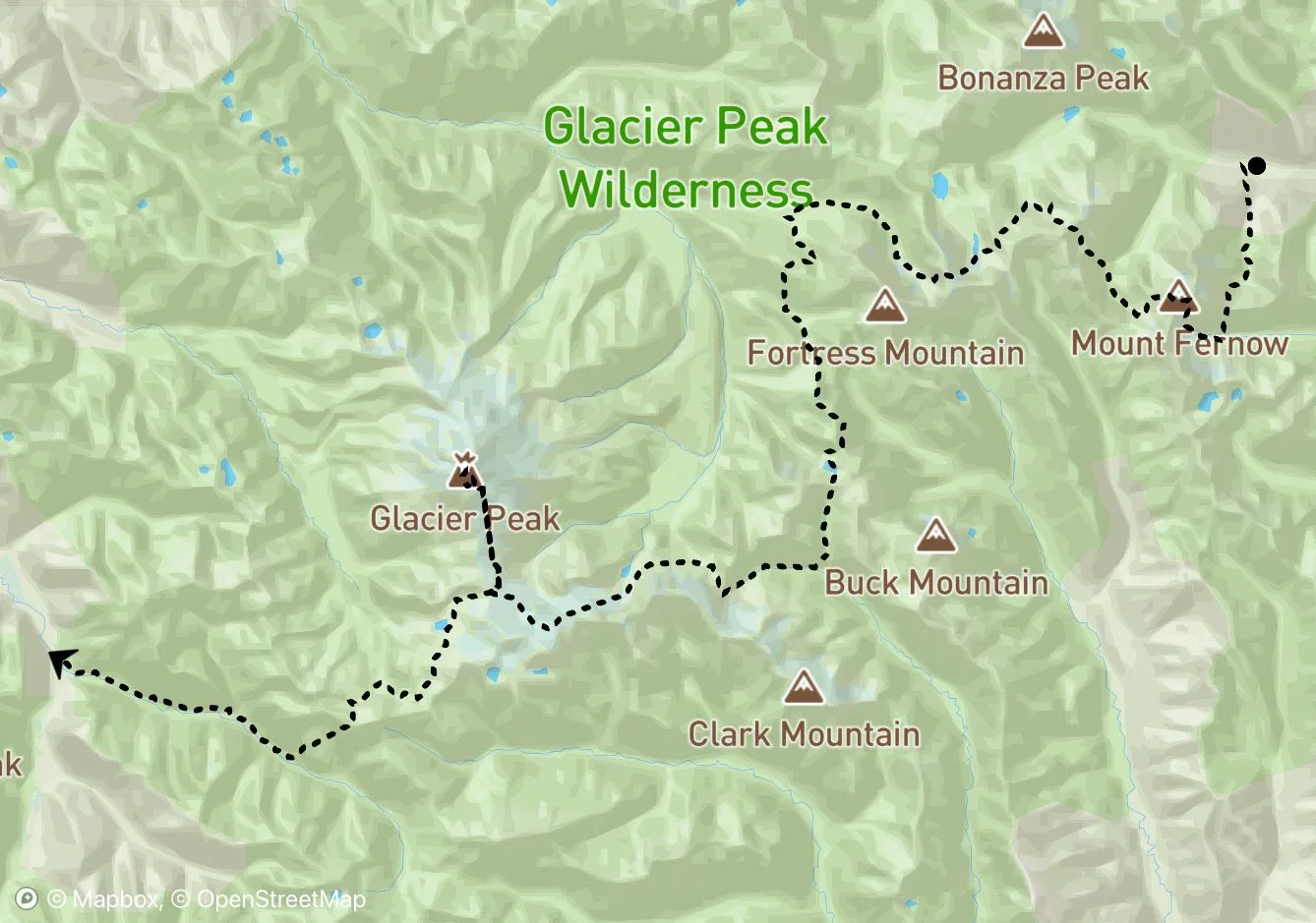 North Central Cascades Traverse map