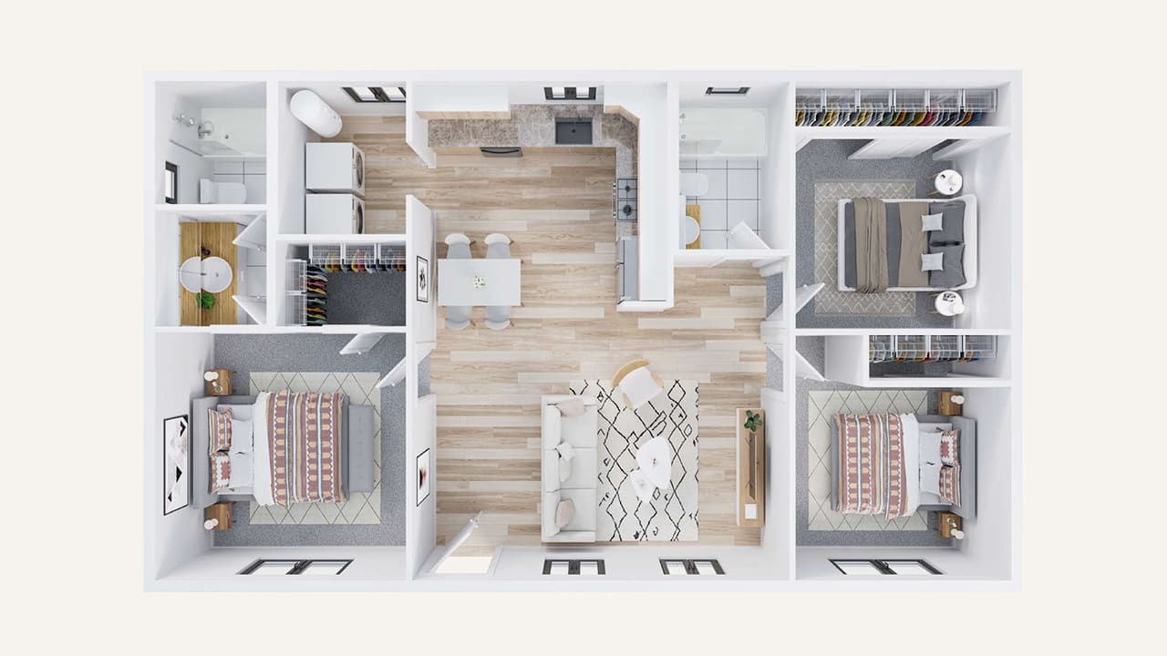 3D floor plan image of Neldome