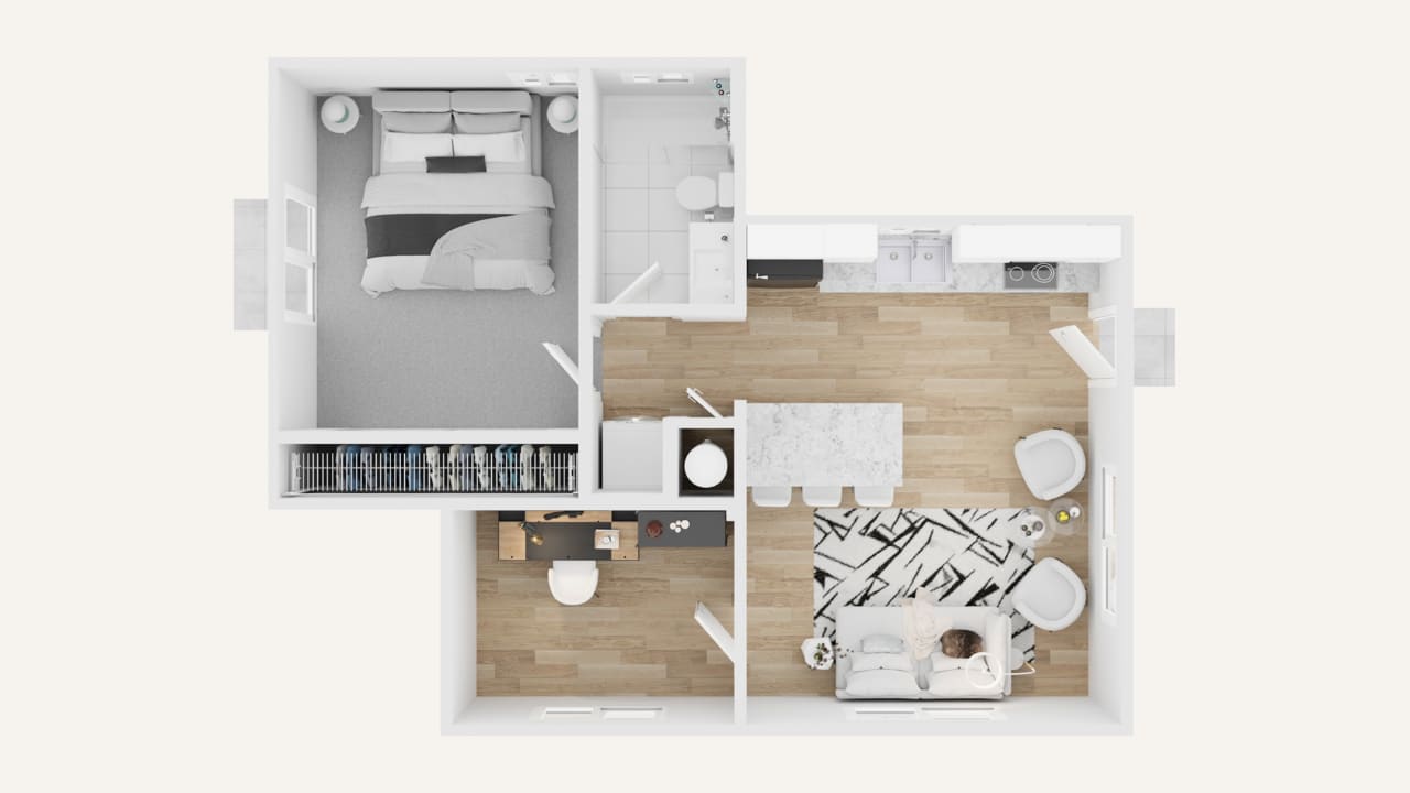 3D floor plan image of Estate 600