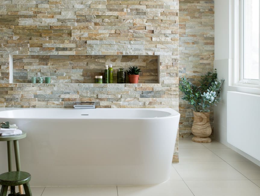 Complete Badkamer In Natuurlijke Stijl Warm En Robuust