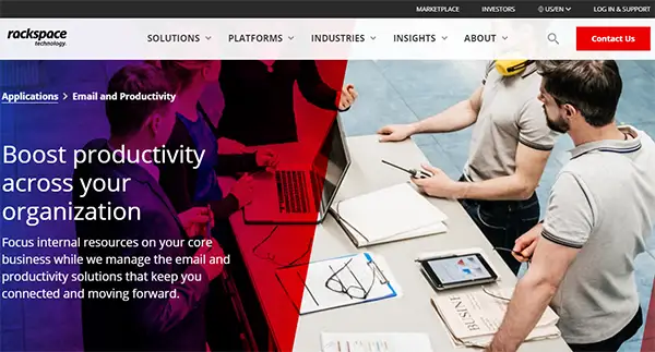 rackspace webmail server