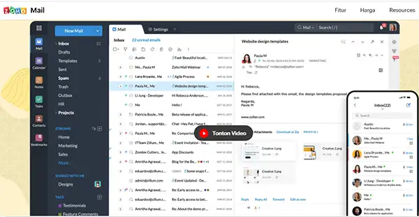 rekomendasi kami zoho mail server