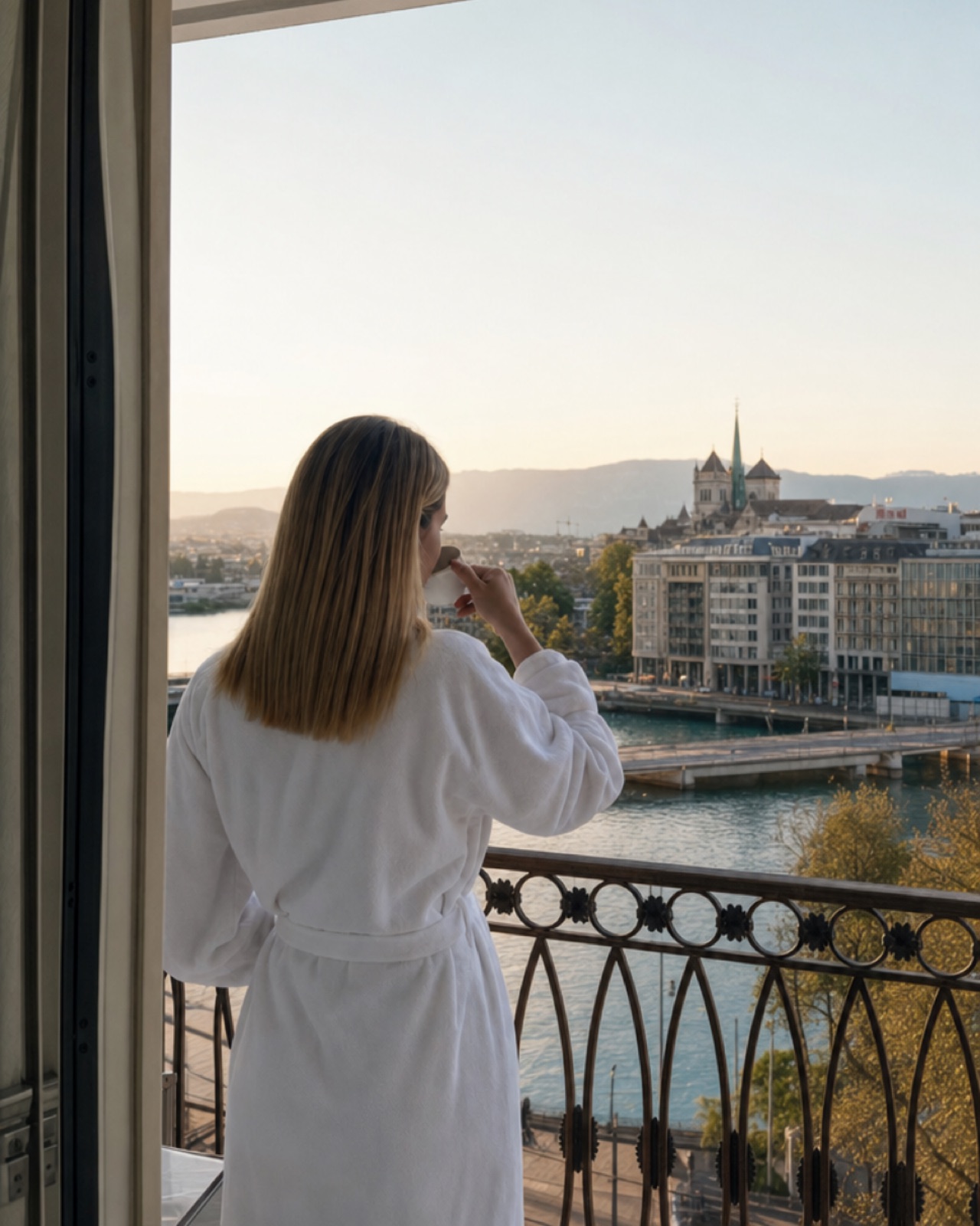 Dimineață la Four Seasons Hotel des Bergues Geneva
