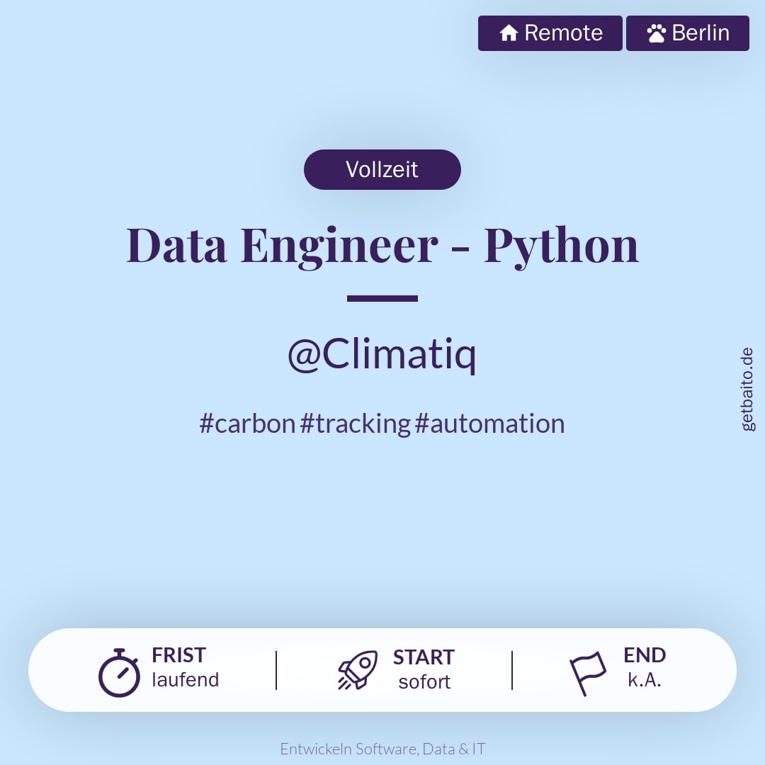 Data Engineer - Python - Climatiq