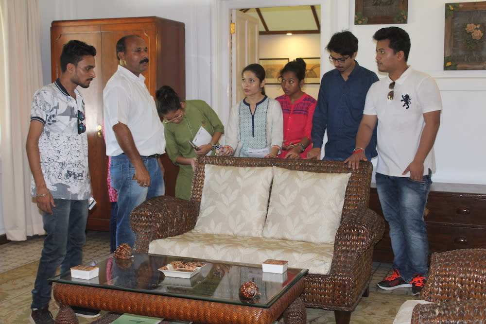 Dipak Saikia explaining about the heritage properties