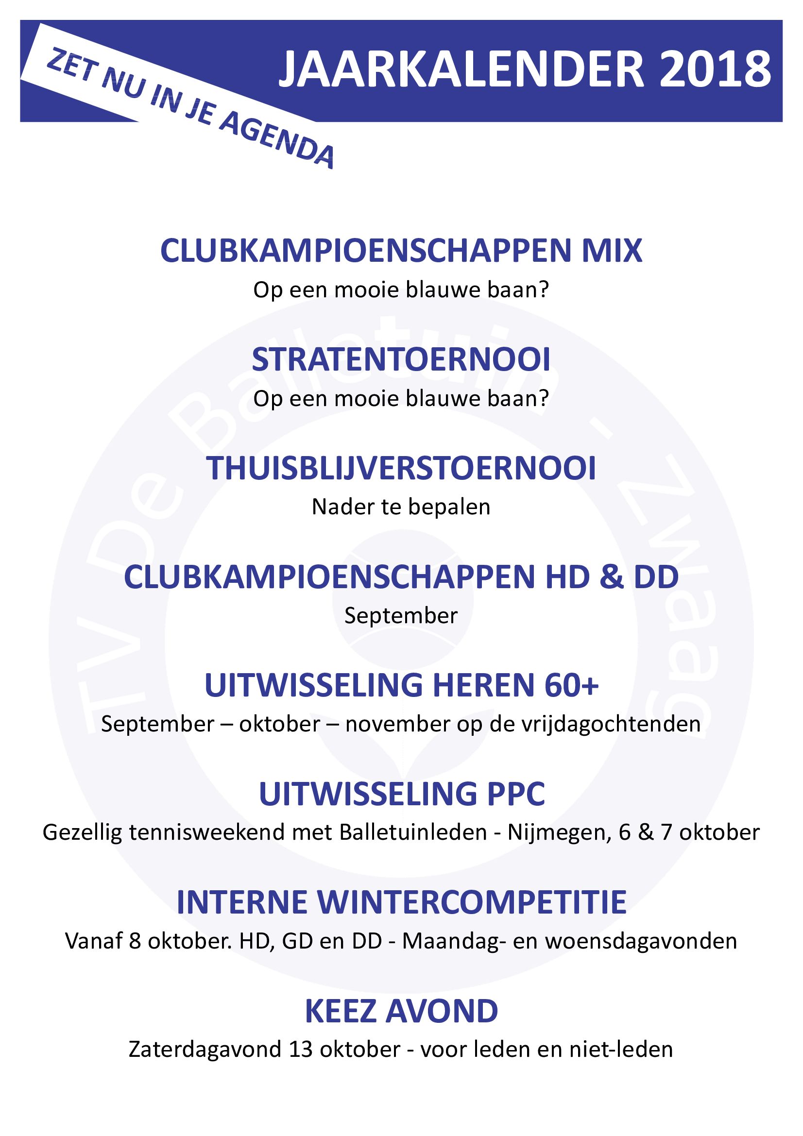 Jaarkalender Jaarkalender 2018 deel 2