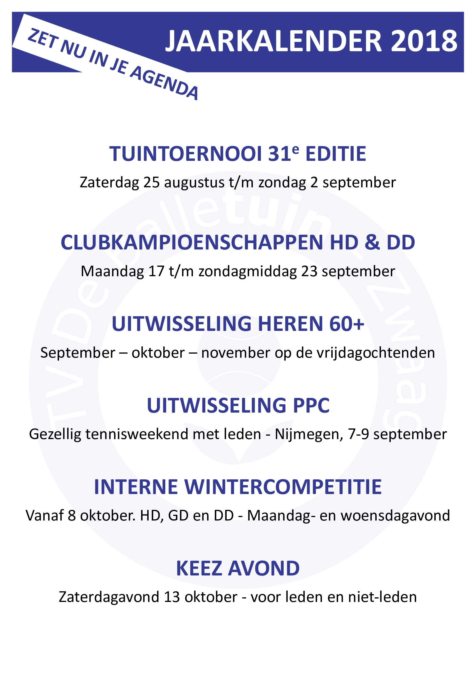 Jaarkalender Jaarkalender 2018 deel 2