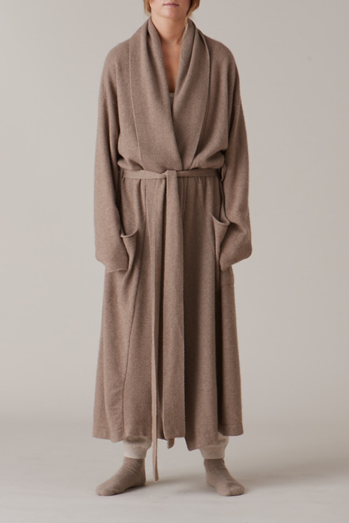 cashmere long robe