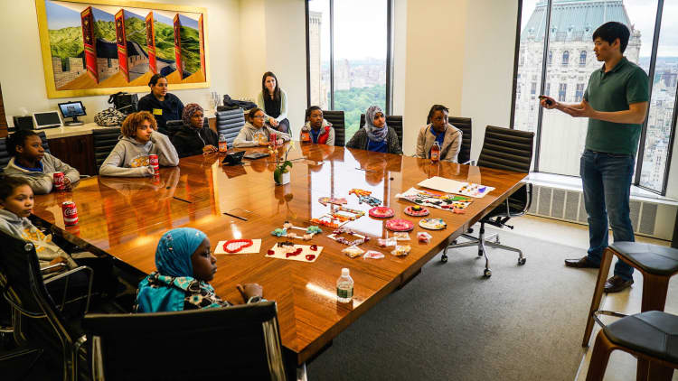 BAM partnered with ExpandED Schools to host a group of local students to the New York office and teach them about the finance industry. ExpandED Schools is a nonprofit dedicated to closing the learning gap by increasing access to enriched education experiences.