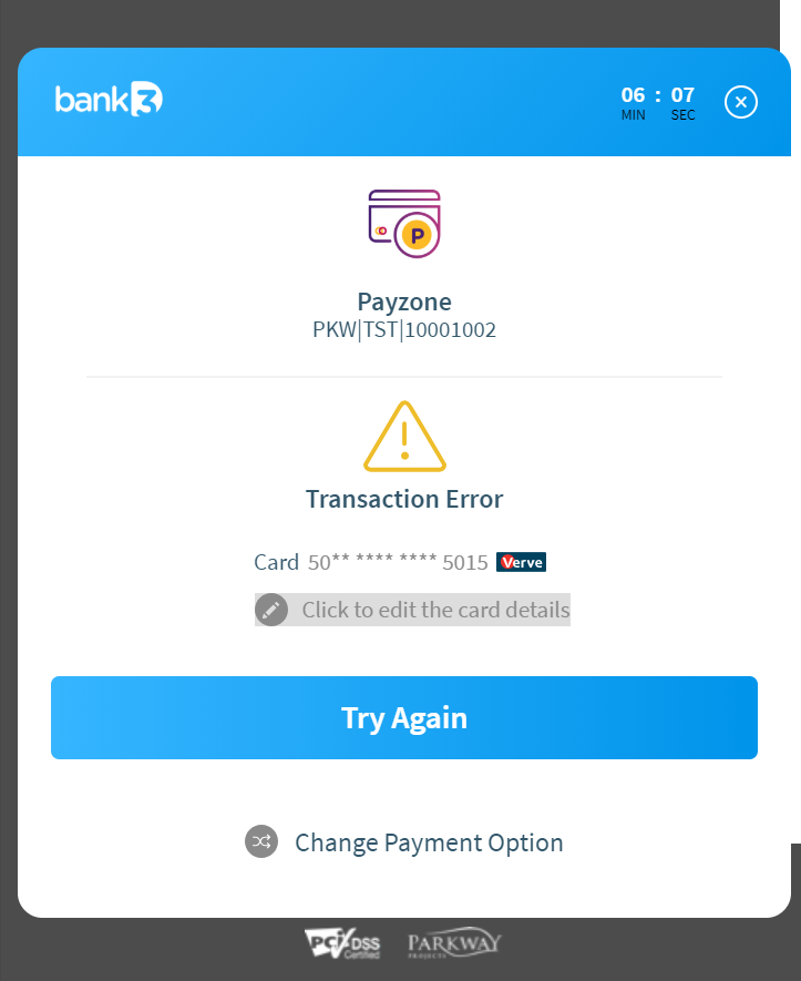 Unsuccessful  payment