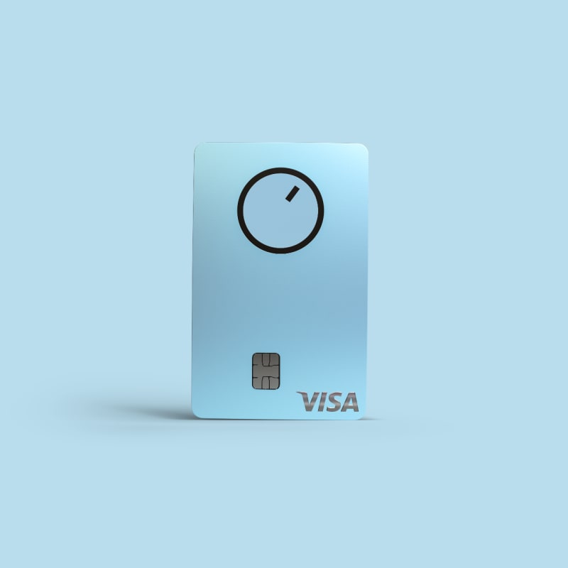 Bank Norwegian-kortet i lyseblåt design med Visa-logo.