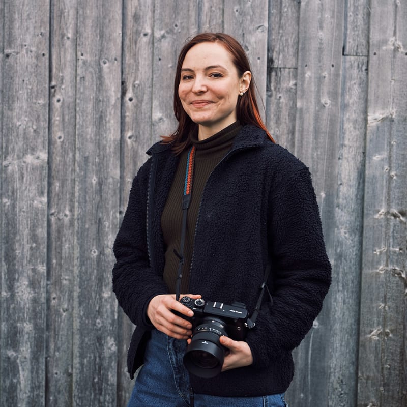 Woman holding a camera