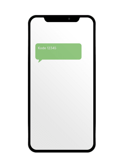 Illustrasjon av en smarttelefon med en tekstmelding