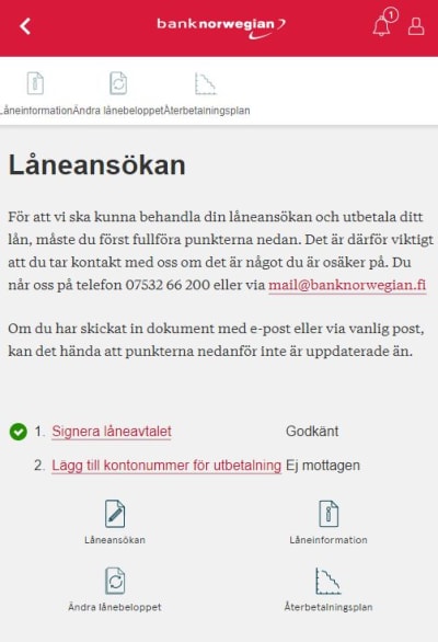 Fullfölj låneansökan