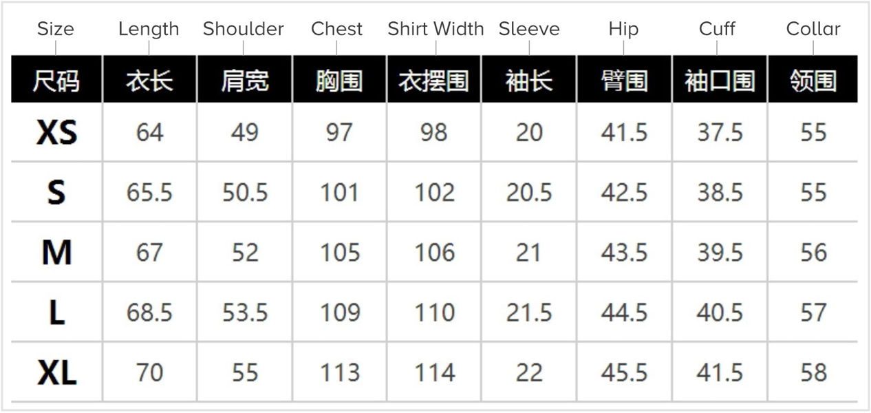 Women's Chinese Clothing Size Chart