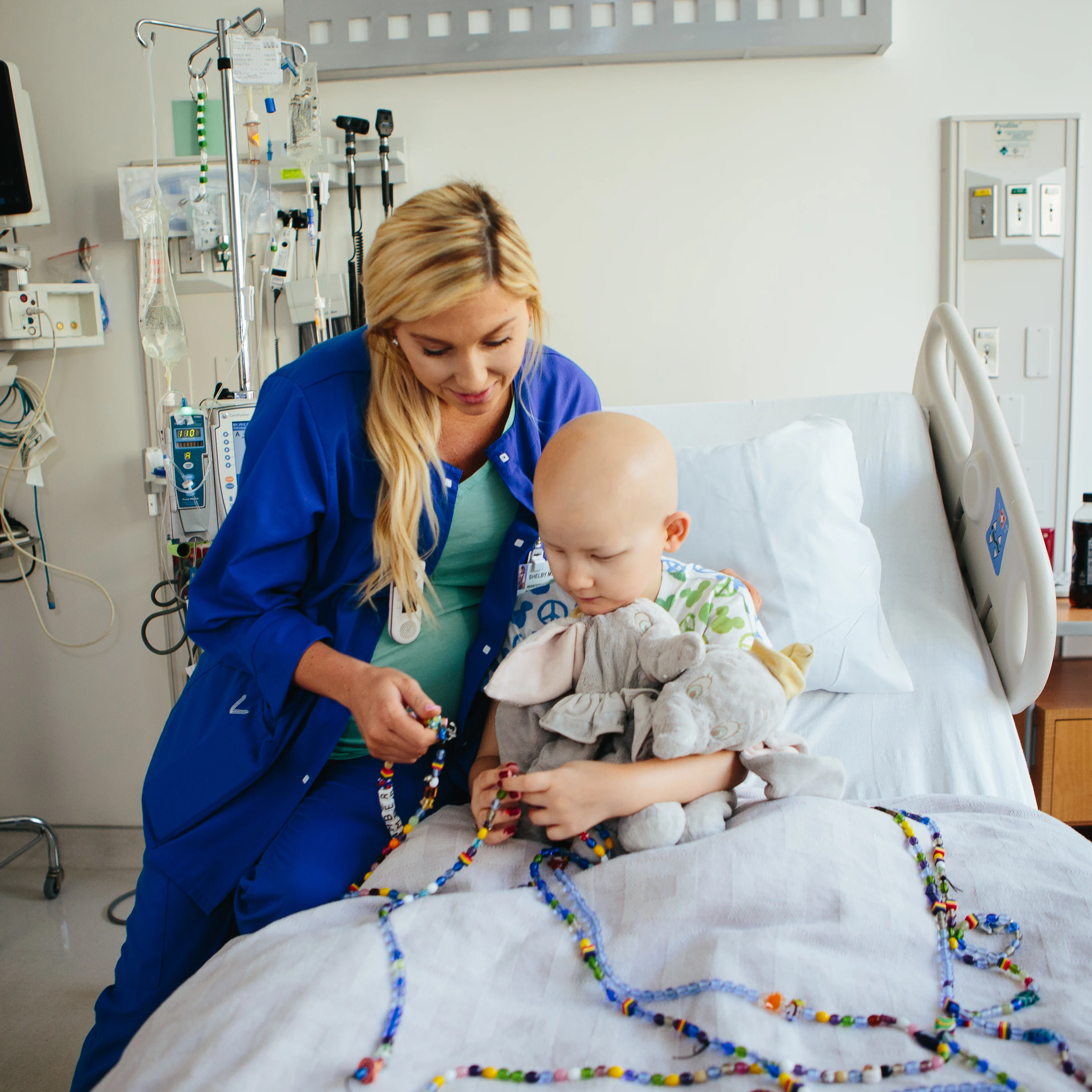 Pediatric bone cancer patient with provider