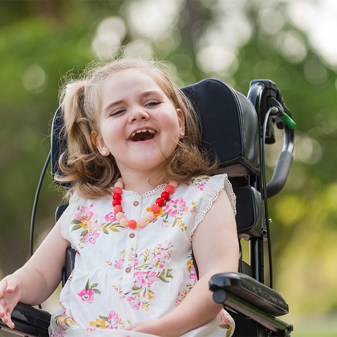 pediatric patient in a wheelchair