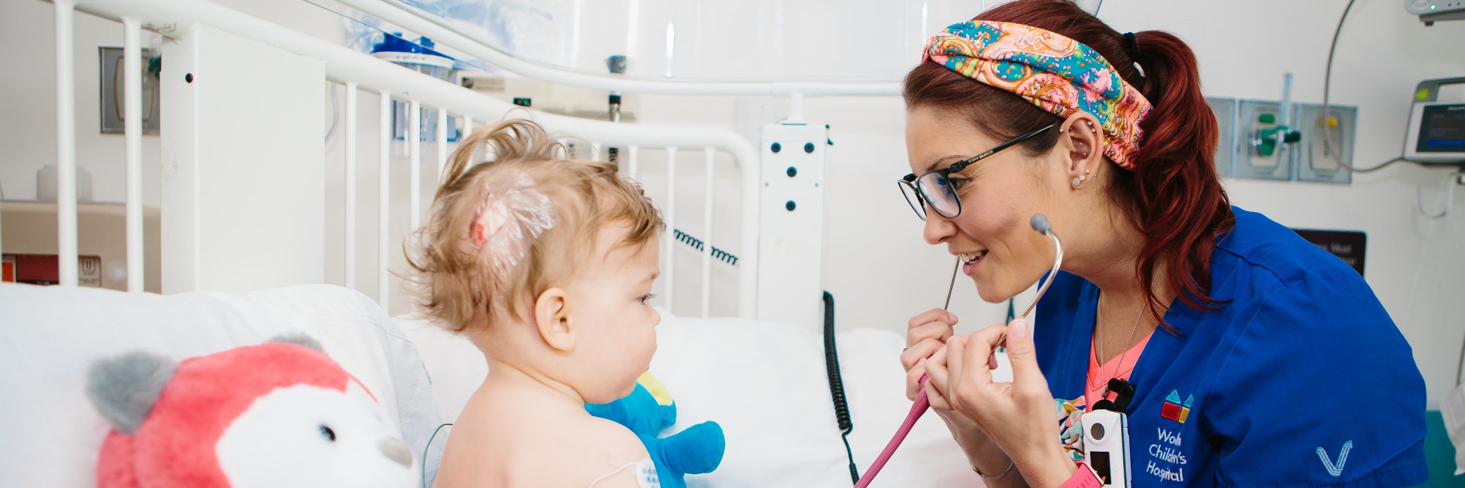 Provider working with a pediatric patient