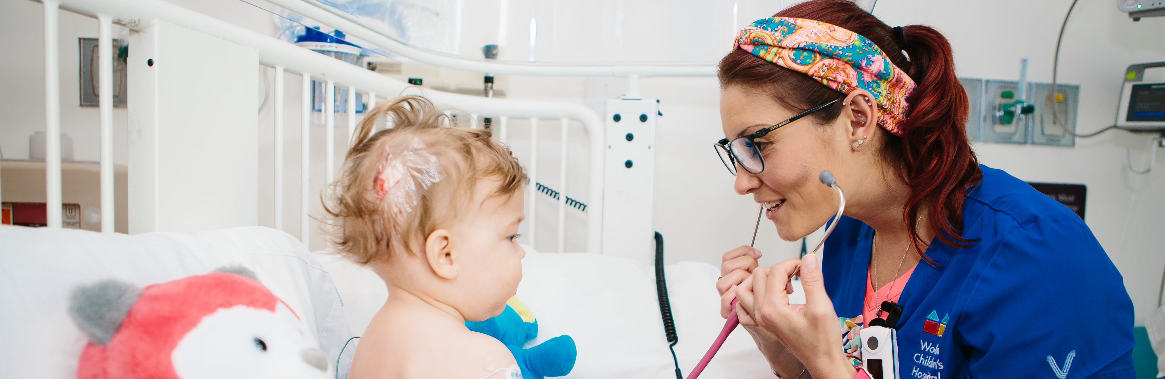 Provider working with a pediatric patient