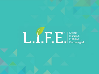 life survivorship program logo and menu promo