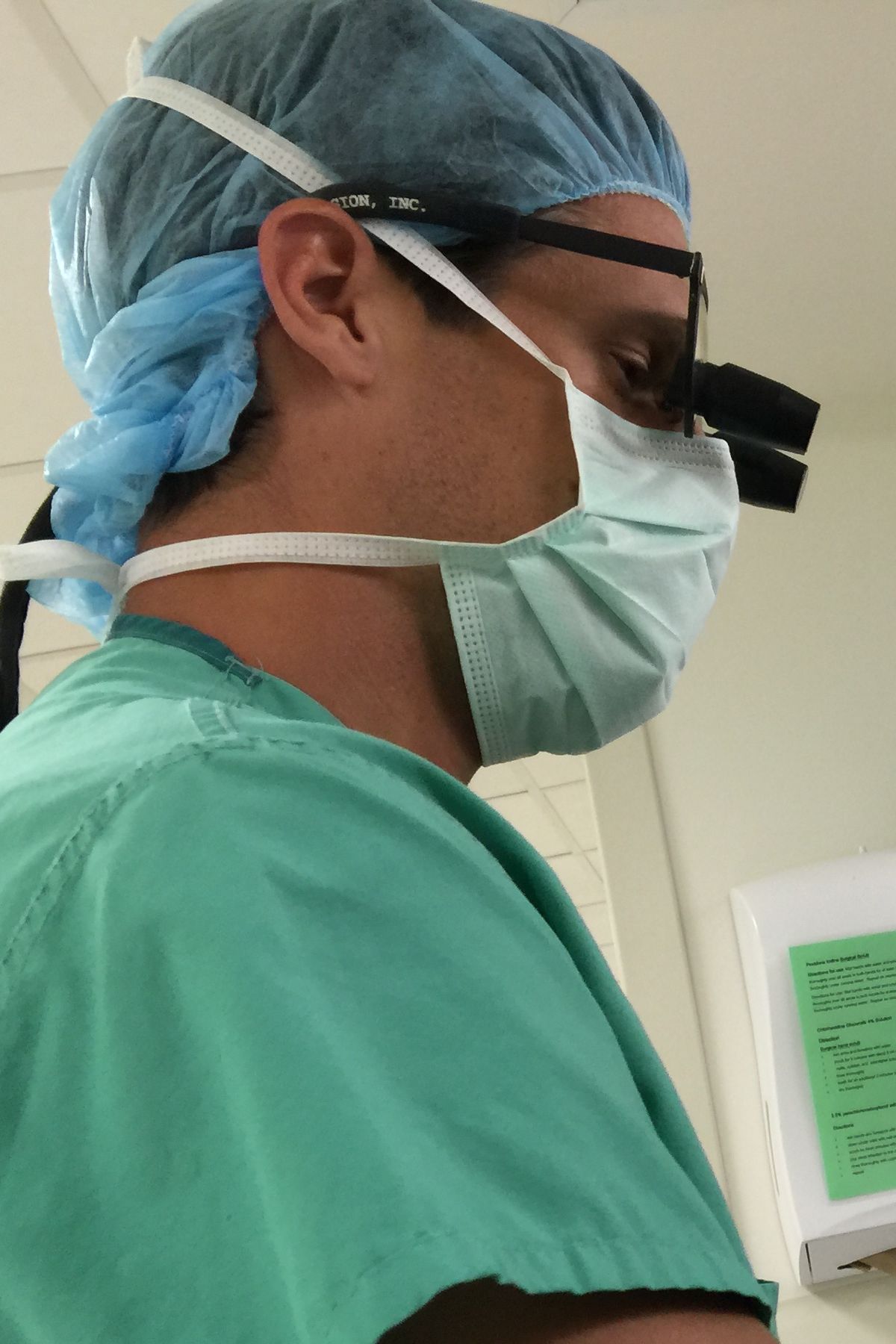 A Brain Surgeon Prepping for Craniosynostosis Surgery