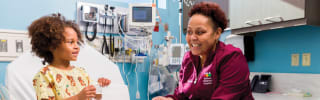 A child receives care at Wolfson Children's Hospital