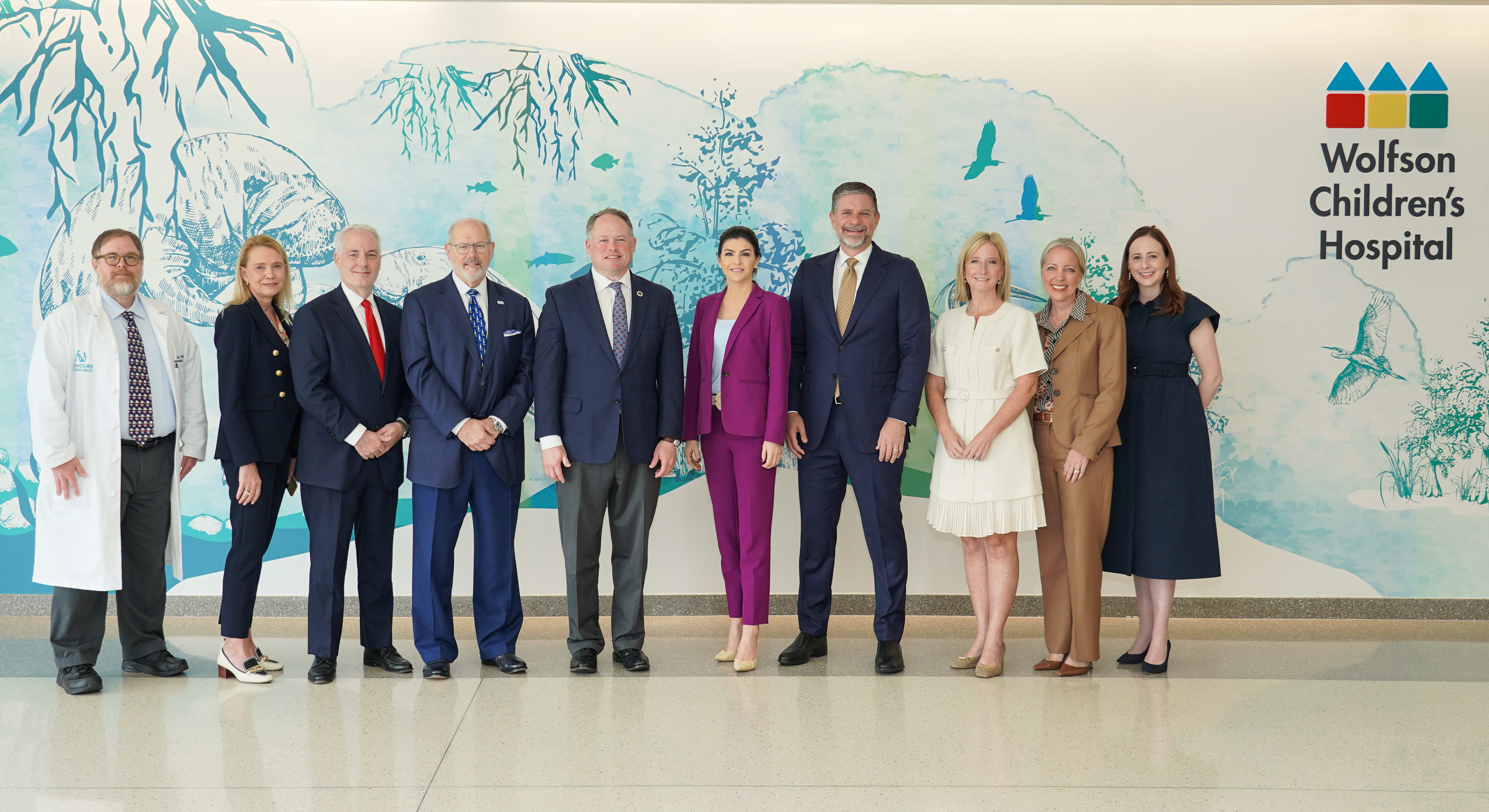 Leaders of Florida’s Specialty Hospitals for Children welcomed First Lady Casey DeSantis, Representative Sam Garrison, Secretary Jason Weida of the Agency for Health Care Administration and Deputy Chief of Staff Katie Strickland to Wolfson Children's Hospital on December 16, 2024, to discuss advancing pediatric cancer care in Florida.