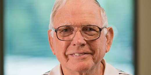 patient David Bussey smiling