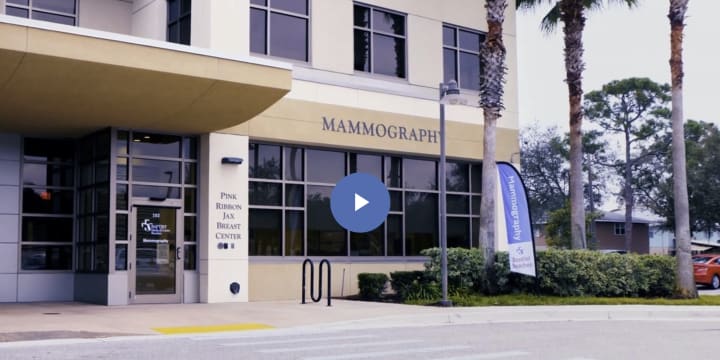 exterior of the Pink Ribbon Jax Breast Center for Mammography at Baptist Beaches