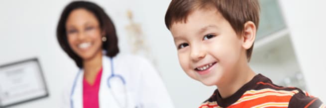 child in doctor's office
