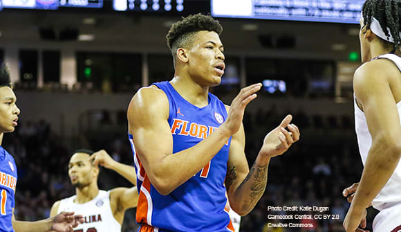 UF player Keyontae Johnson on the basketball court