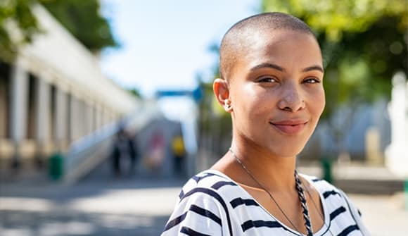 Young woman standing on street