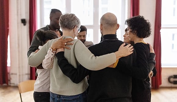 family holding each other