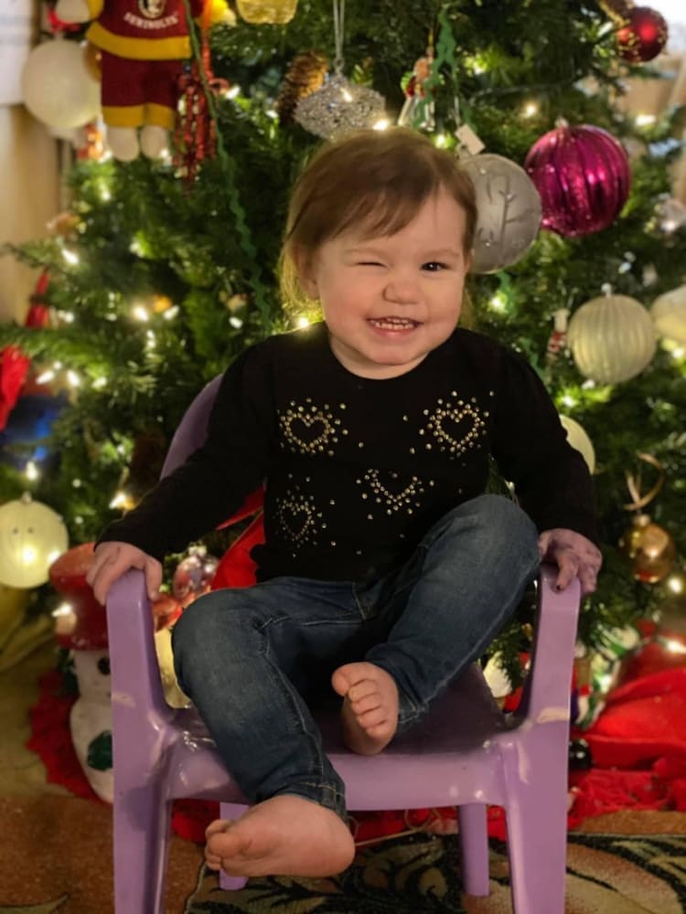 Gracey White winks at the camera