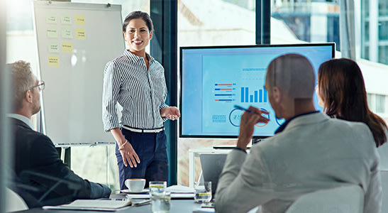 Woman giving a presentation