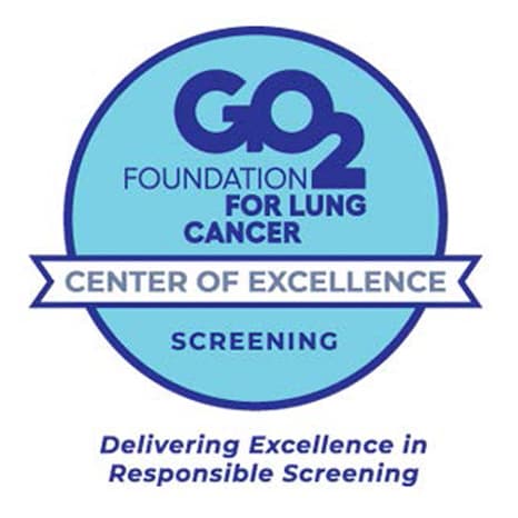 GO2 - Foundation for Lung Cancer. Center of Excellence: Screening. Delivering Excellence in Responsible Screening.