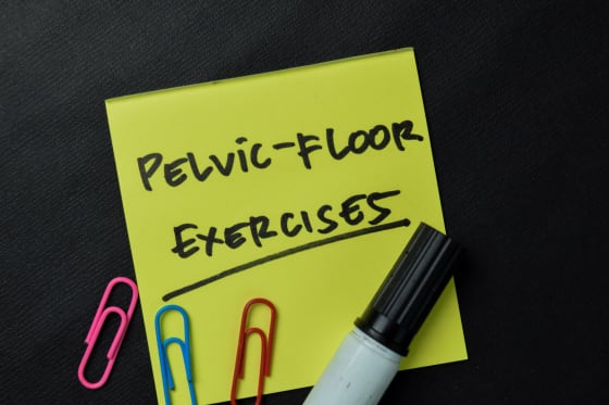 "pelvic-floor exercises" written on post-it note